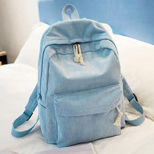 Load image into Gallery viewer, Soft Fabric Backpack Female Corduroy Design School Backpack for Teenage Girls Women