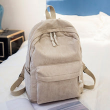 Load image into Gallery viewer, Soft Fabric Backpack Female Corduroy Design School Backpack for Teenage Girls Women
