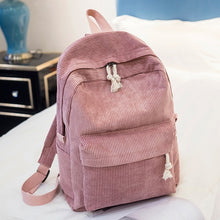 Load image into Gallery viewer, Soft Fabric Backpack Female Corduroy Design School Backpack for Teenage Girls Women