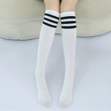 High Knee Socks Stripes Cotton Sports School Skate Long Socks for Kids