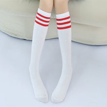Load image into Gallery viewer, High Knee Socks Stripes Cotton Sports School Skate Long Socks for Kids