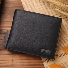 Load image into Gallery viewer, Genuine Leather Wallet Fashion Short Bifold Men Wallet Casual Soild Men Wallets With Coin Pocket Purses Male Wallets
