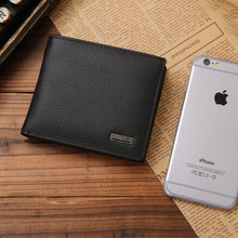 Load image into Gallery viewer, Genuine Leather Wallet Fashion Short Bifold Men Wallet Casual Soild Men Wallets With Coin Pocket Purses Male Wallets