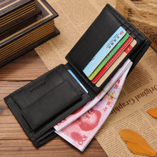 Load image into Gallery viewer, Genuine Leather Wallet Fashion Short Bifold Men Wallet Casual Soild Men Wallets With Coin Pocket Purses Male Wallets