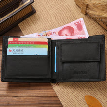 Load image into Gallery viewer, Genuine Leather Wallet Fashion Short Bifold Men Wallet Casual Soild Men Wallets With Coin Pocket Purses Male Wallets