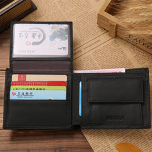 Load image into Gallery viewer, Genuine Leather Wallet Fashion Short Bifold Men Wallet Casual Soild Men Wallets With Coin Pocket Purses Male Wallets