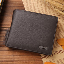 Load image into Gallery viewer, Genuine Leather Wallet Fashion Short Bifold Men Wallet Casual Soild Men Wallets With Coin Pocket Purses Male Wallets