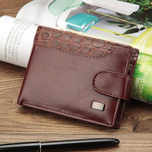 Load image into Gallery viewer, Men Vintage Leather Hasp Short Coin Pocket Purse Card Holder Wallets