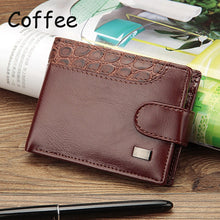 Load image into Gallery viewer, Men Vintage Leather Hasp Short Coin Pocket Purse Card Holder Wallets