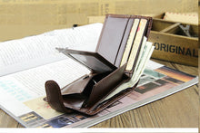 Load image into Gallery viewer, Men Vintage Leather Hasp Short Coin Pocket Purse Card Holder Wallets