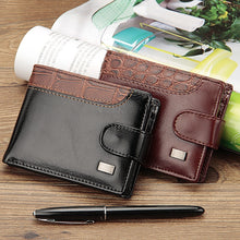Load image into Gallery viewer, Men Vintage Leather Hasp Short Coin Pocket Purse Card Holder Wallets