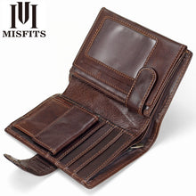 Load image into Gallery viewer, Vintage Men Wallet Genuine Leather Short Wallets Male Multifunctional Cowhide Male Purse Coin Pocket Photo Card Holder