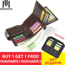 Load image into Gallery viewer, Vintage Men Wallet Genuine Leather Short Wallets Male Multifunctional Cowhide Male Purse Coin Pocket Photo Card Holder