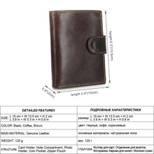 Load image into Gallery viewer, Vintage Men Wallet Genuine Leather Short Wallets Male Multifunctional Cowhide Male Purse Coin Pocket Photo Card Holder