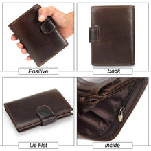 Load image into Gallery viewer, Vintage Men Wallet Genuine Leather Short Wallets Male Multifunctional Cowhide Male Purse Coin Pocket Photo Card Holder