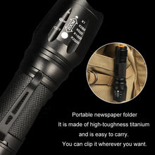 Load image into Gallery viewer, T02 Pen Clip Mini Flashlight T6 Telescopic Zoom Led Flashlight Outdoor Waterproof Long Shot Glare Flashlight, T02 Pen Clip