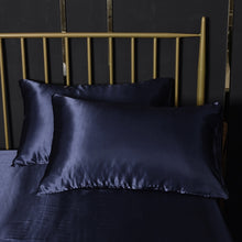 Load image into Gallery viewer, Home Ice Silk Simulation Silk Four-Piece Pillowcase Flat Sheet Fitted Sheet Set, US-Full/UK-D:138x190x35cm, US-Queen/UK-K:153x203x35cm, US-King:198x203x35cm, UK-SK:180x200x35cm, US-King: 198x203x35cm