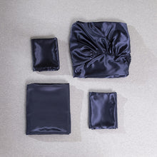 Load image into Gallery viewer, Home Ice Silk Simulation Silk Four-Piece Pillowcase Flat Sheet Fitted Sheet Set, US-Full/UK-D:138x190x35cm, US-Queen/UK-K:153x203x35cm, US-King:198x203x35cm, UK-SK:180x200x35cm, US-King: 198x203x35cm