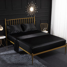 Load image into Gallery viewer, Home Ice Silk Simulation Silk Four-Piece Pillowcase Flat Sheet Fitted Sheet Set, US-Full/UK-D:138x190x35cm, US-Queen/UK-K:153x203x35cm, US-King:198x203x35cm, UK-SK:180x200x35cm, US-King: 198x203x35cm