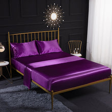 Load image into Gallery viewer, Home Ice Silk Simulation Silk Four-Piece Pillowcase Flat Sheet Fitted Sheet Set, US-Full/UK-D:138x190x35cm, US-Queen/UK-K:153x203x35cm, US-King:198x203x35cm, UK-SK:180x200x35cm, US-King: 198x203x35cm