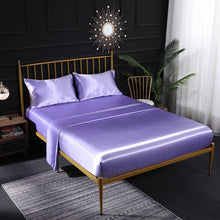 Load image into Gallery viewer, Home Ice Silk Simulation Silk Four-Piece Pillowcase Flat Sheet Fitted Sheet Set, US-Full/UK-D:138x190x35cm, US-Queen/UK-K:153x203x35cm, US-King:198x203x35cm, UK-SK:180x200x35cm, US-King: 198x203x35cm