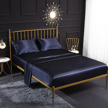 Load image into Gallery viewer, Home Ice Silk Simulation Silk Four-Piece Pillowcase Flat Sheet Fitted Sheet Set, US-Full/UK-D:138x190x35cm, US-Queen/UK-K:153x203x35cm, US-King:198x203x35cm, UK-SK:180x200x35cm, US-King: 198x203x35cm