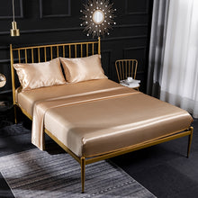 Load image into Gallery viewer, Home Ice Silk Simulation Silk Four-Piece Pillowcase Flat Sheet Fitted Sheet Set, US-Full/UK-D:138x190x35cm, US-Queen/UK-K:153x203x35cm, US-King:198x203x35cm, UK-SK:180x200x35cm, US-King: 198x203x35cm
