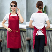 Load image into Gallery viewer, Pure Color Cooking Kitchen Apron For Woman Men Chef Waiter Cafe Shop BBQ Hairdresser Aprons