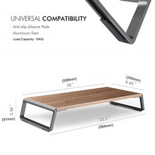 Load image into Gallery viewer, Monitor Stand Riser with Metal Feet for iMac MacBook LCD Display Printer, Lapdesk Tabletop Organizer Sturdy Platform Save Space