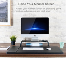 Load image into Gallery viewer, Monitor Stand Riser with Metal Feet for iMac MacBook LCD Display Printer, Lapdesk Tabletop Organizer Sturdy Platform Save Space