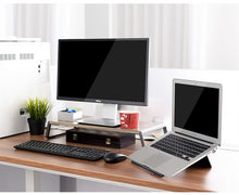 Load image into Gallery viewer, Monitor Stand Riser with Metal Feet for iMac MacBook LCD Display Printer, Lapdesk Tabletop Organizer Sturdy Platform Save Space