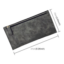 Load image into Gallery viewer, Ladies Long Wallet Simple Style Coin Purse Leather Thin Wallets