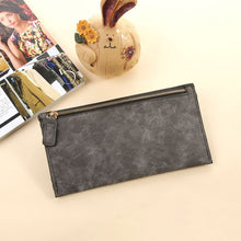 Load image into Gallery viewer, Ladies Long Wallet Simple Style Coin Purse Leather Thin Wallets