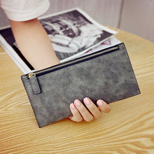 Load image into Gallery viewer, Ladies Long Wallet Simple Style Coin Purse Leather Thin Wallets