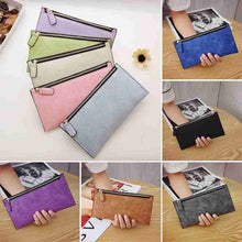 Load image into Gallery viewer, Ladies Long Wallet Simple Style Coin Purse Leather Thin Wallets