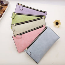 Load image into Gallery viewer, Ladies Long Wallet Simple Style Coin Purse Leather Thin Wallets
