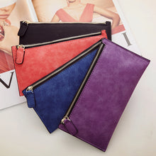 Load image into Gallery viewer, Ladies Long Wallet Simple Style Coin Purse Leather Thin Wallets