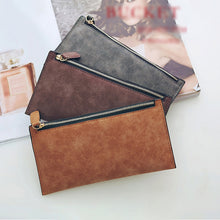 Load image into Gallery viewer, Ladies Long Wallet Simple Style Coin Purse Leather Thin Wallets