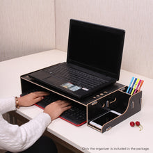 Load image into Gallery viewer, Elevated Wood Computer Monitor Stand Riser Laptop Shelf Desk Organizer with Keyboard Storage, TBD049404601A, TBD049404601B, TBD049404601C, TBD049404601D