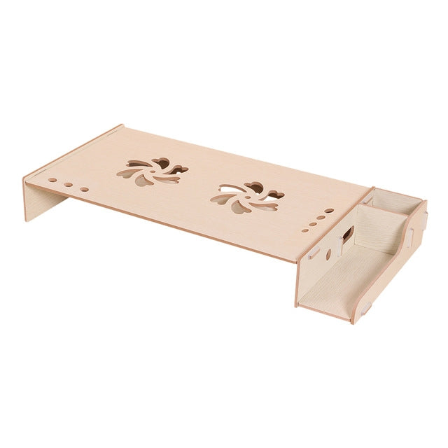 Elevated Wood Computer Monitor Stand Riser Laptop Shelf Desk Organizer with Keyboard Storage, TBD049404601A, TBD049404601B, TBD049404601C, TBD049404601D