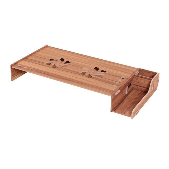 Elevated Wood Computer Monitor Stand Riser Laptop Shelf Desk Organizer with Keyboard Storage, TBD049404601A, TBD049404601B, TBD049404601C, TBD049404601D