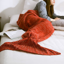 Load image into Gallery viewer, Mermaid Tail Blanket For Adult Super Soft Sleeping Knitted Blankets, 90 X50cm, 140 X70cm