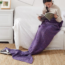Load image into Gallery viewer, Mermaid Tail Blanket For Adult Super Soft Sleeping Knitted Blankets, 90 X50cm, 140 X70cm