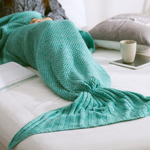 Load image into Gallery viewer, Mermaid Tail Blanket For Adult Super Soft Sleeping Knitted Blankets, 90 X50cm, 140 X70cm