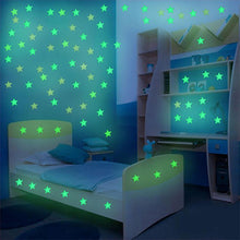 Load image into Gallery viewer, 100PC Kids Bedroom Glow Wall Stickers Stars