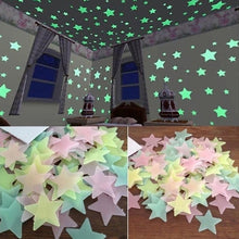 Load image into Gallery viewer, 100PC Kids Bedroom Glow Wall Stickers Stars