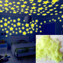 Load image into Gallery viewer, 100PC Kids Bedroom Glow Wall Stickers Stars