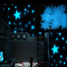 Load image into Gallery viewer, 100PC Kids Bedroom Glow Wall Stickers Stars
