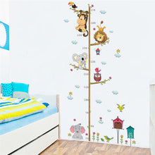 Load image into Gallery viewer, Cartoon Animals Lion Monkey Owl Elephant Height Measure DIY Waterproof PVC Wall Sticker