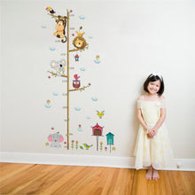 Load image into Gallery viewer, Cartoon Animals Lion Monkey Owl Elephant Height Measure DIY Waterproof PVC Wall Sticker
